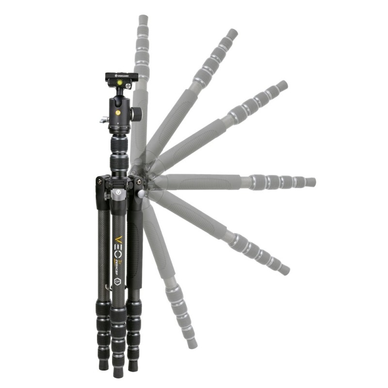 Vanguard Veo 3T 265HCBP - Trípode de viaje de carbono, rótula de bola