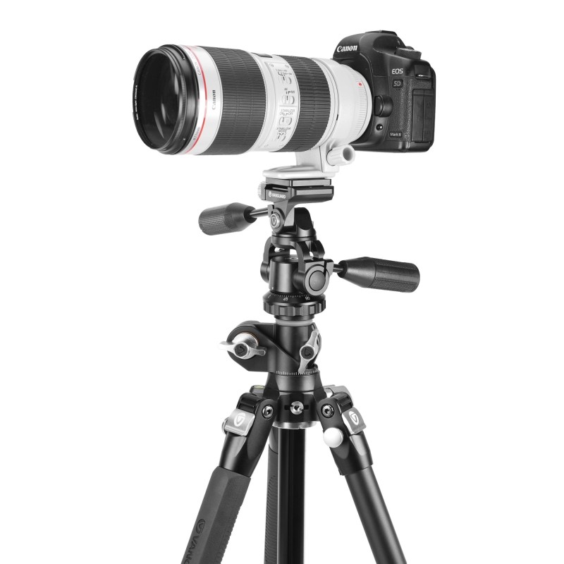 Vanguard Veo 3T+ 264APS - Trípode de aluminio, rótula de 3 vías y columna descentrable