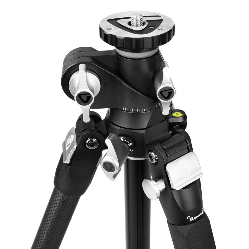 Vanguard Veo 3T+ 264CPS - Trípode de fibra de carbono, rótula de 3 vías y columna descentrable